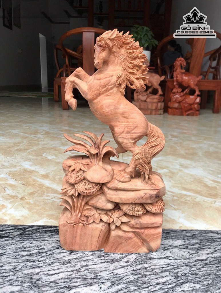 Tượng Ngựa Nhất Mã Gỗ Hương Cao 42 Ngang 20 Sâu 10 (cm) 1
