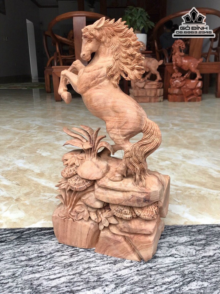 Tượng Ngựa Nhất Mã Gỗ Hương Cao 42 Ngang 20 Sâu 10 (cm) 2