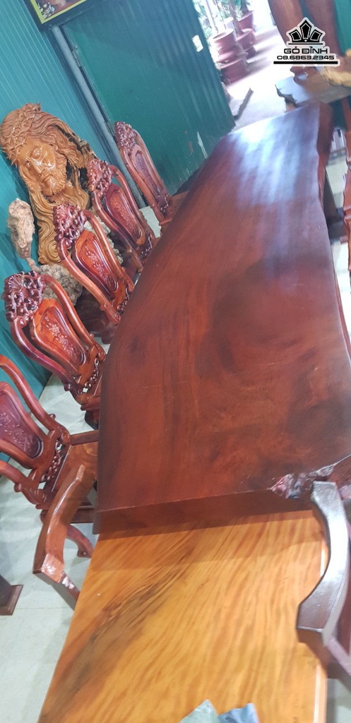 Bộ Bàn Ghế Gỗ Sao Dài 3100 Rộng 80 Dày 13.5 (cm) 1