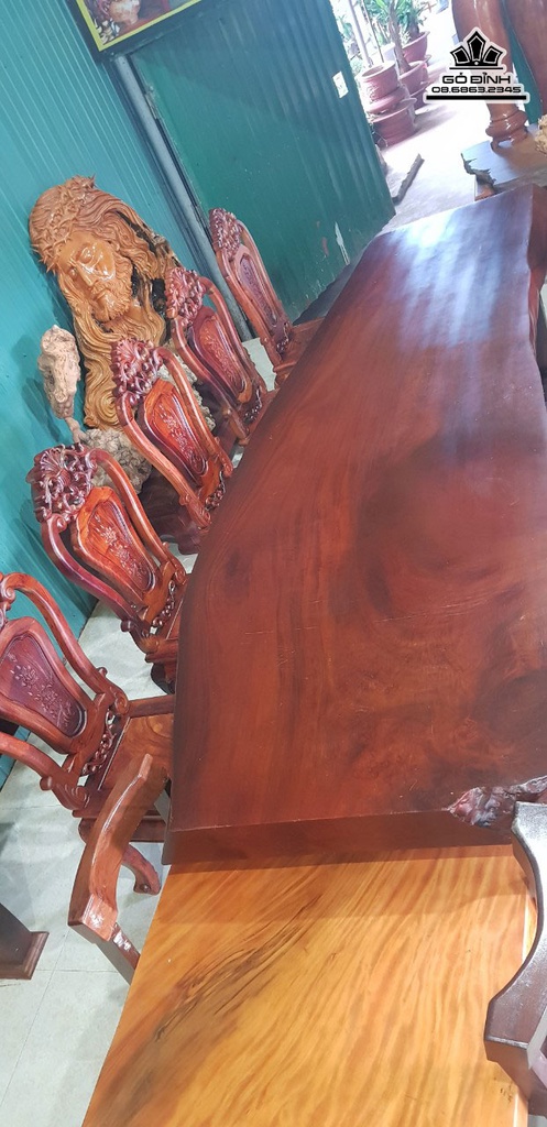 Bộ Bàn Ghế Gỗ Sao Dài 3100 Rộng 80 Dày 13.5 (cm) 5