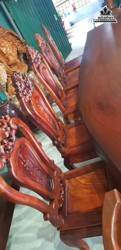 Bộ Bàn Ghế Gỗ Sao Dài 3100 Rộng 80 Dày 13.5 (cm) 8