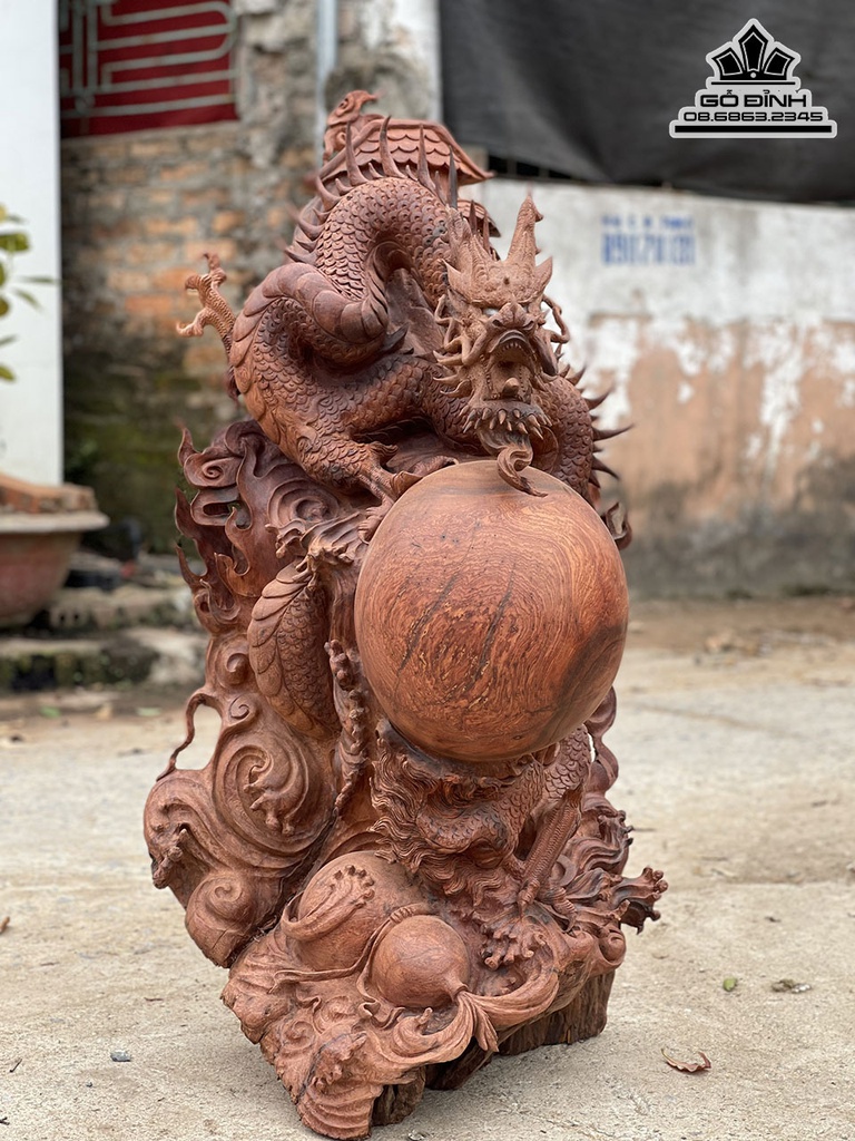 Tượng Rồng (Nhất Long) Gỗ Sụn Hương Cao 105 Ngang 56 Sâu 50 (cm) 0