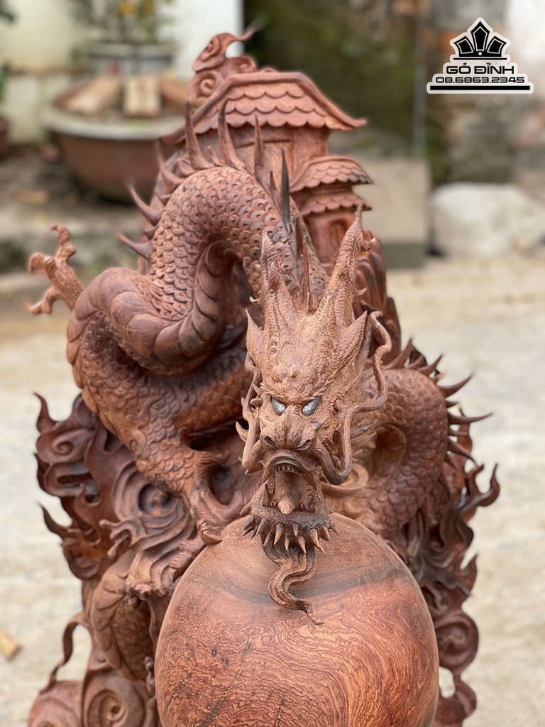 Tượng Rồng (Nhất Long) Gỗ Sụn Hương Cao 105 Ngang 56 Sâu 50 (cm) 5