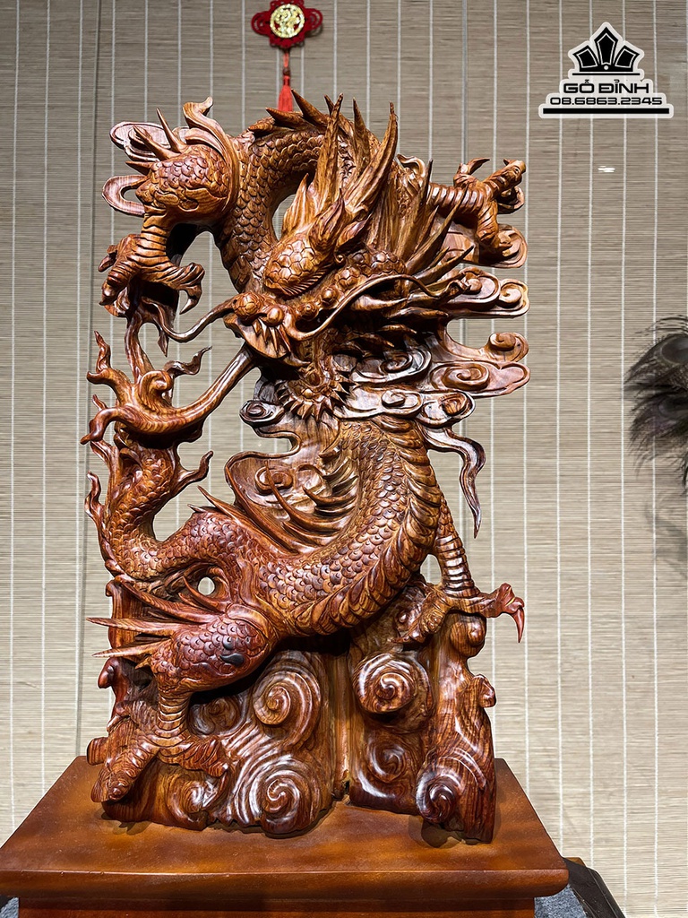 Tượng Rồng (Nhất Long) Gỗ Cẩm Cao 42 Ngang 27 Sâu 12 (cm) 0