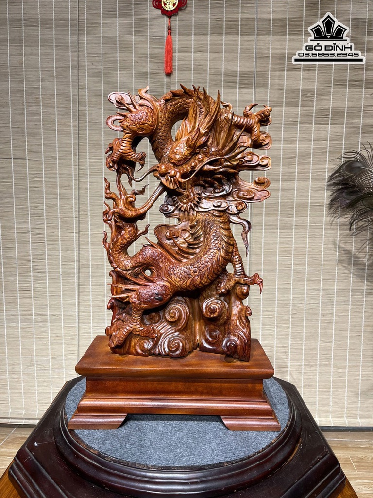 Tượng Rồng (Nhất Long) Gỗ Cẩm Cao 42 Ngang 27 Sâu 12 (cm) 1