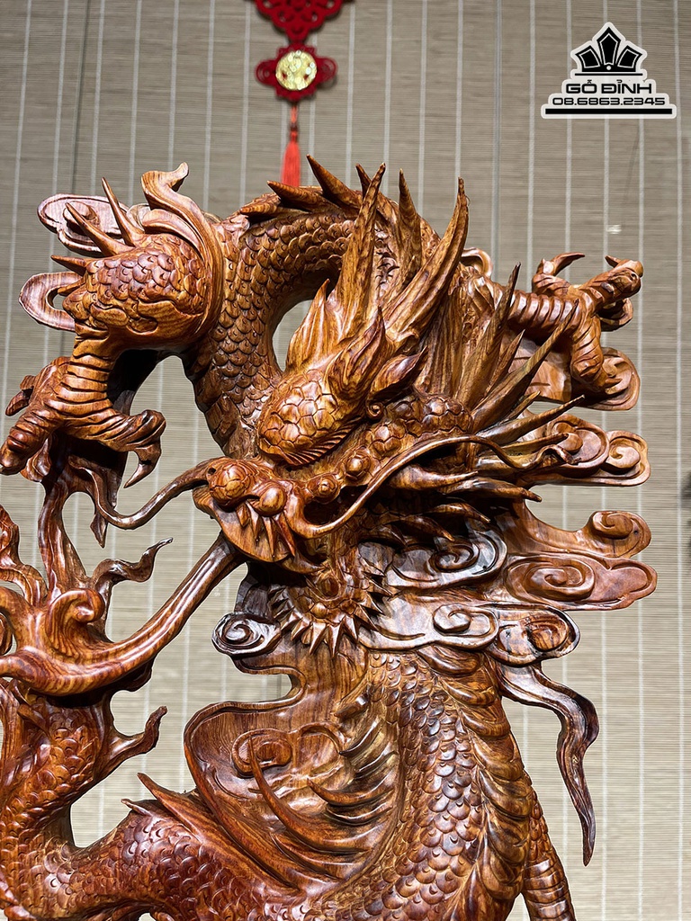 Tượng Rồng (Nhất Long) Gỗ Cẩm Cao 42 Ngang 27 Sâu 12 (cm) 4