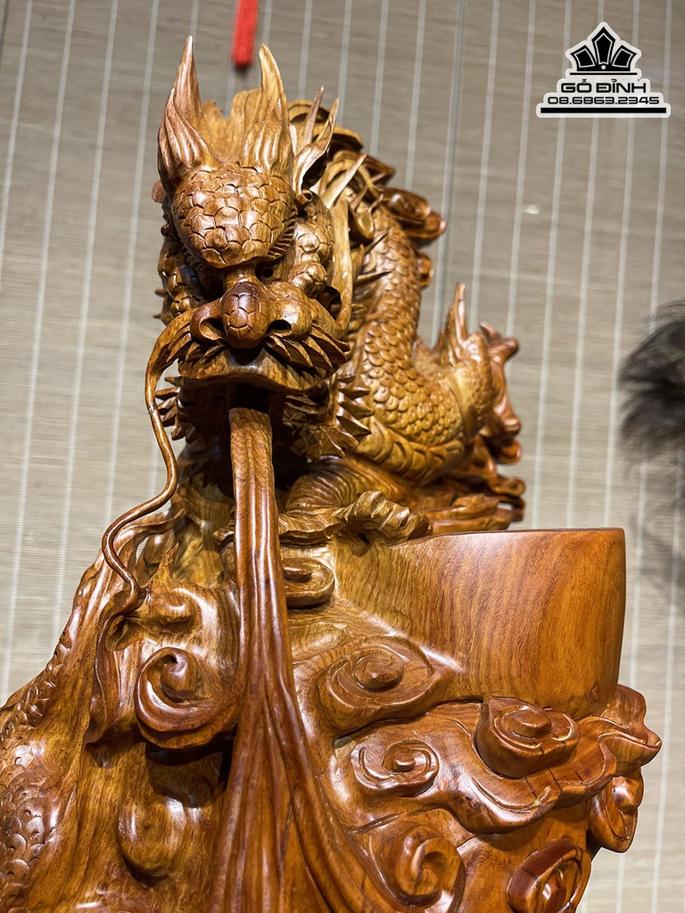 Tượng Rồng (Nhất Long) Gỗ Cẩm Cao 42 Ngang 38 Sâu 25 (cm) 1