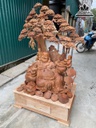 Tượng Phật Di Lặc Ngũ Phúc Ngồi Gốc Tùng Gỗ Hương Cao 161 Ngang 108 Sâu 68 (cm) 1