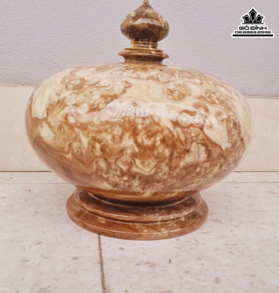 Bình Chum Phú Quý Gỗ Nu Nghiến Cao 27 Đường Kính 28 (cm) 1