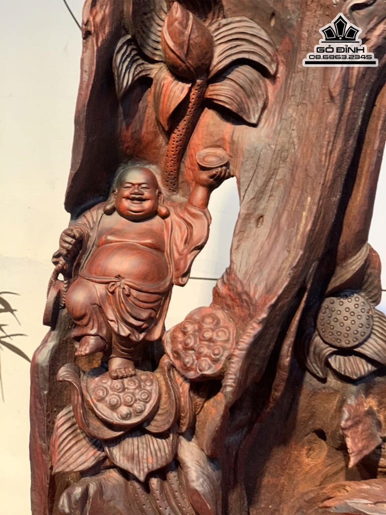 Tượng Phật Di Lặc Gỗ Trắc Cao 68 Ngang 37 sâu 15 (cm) 1