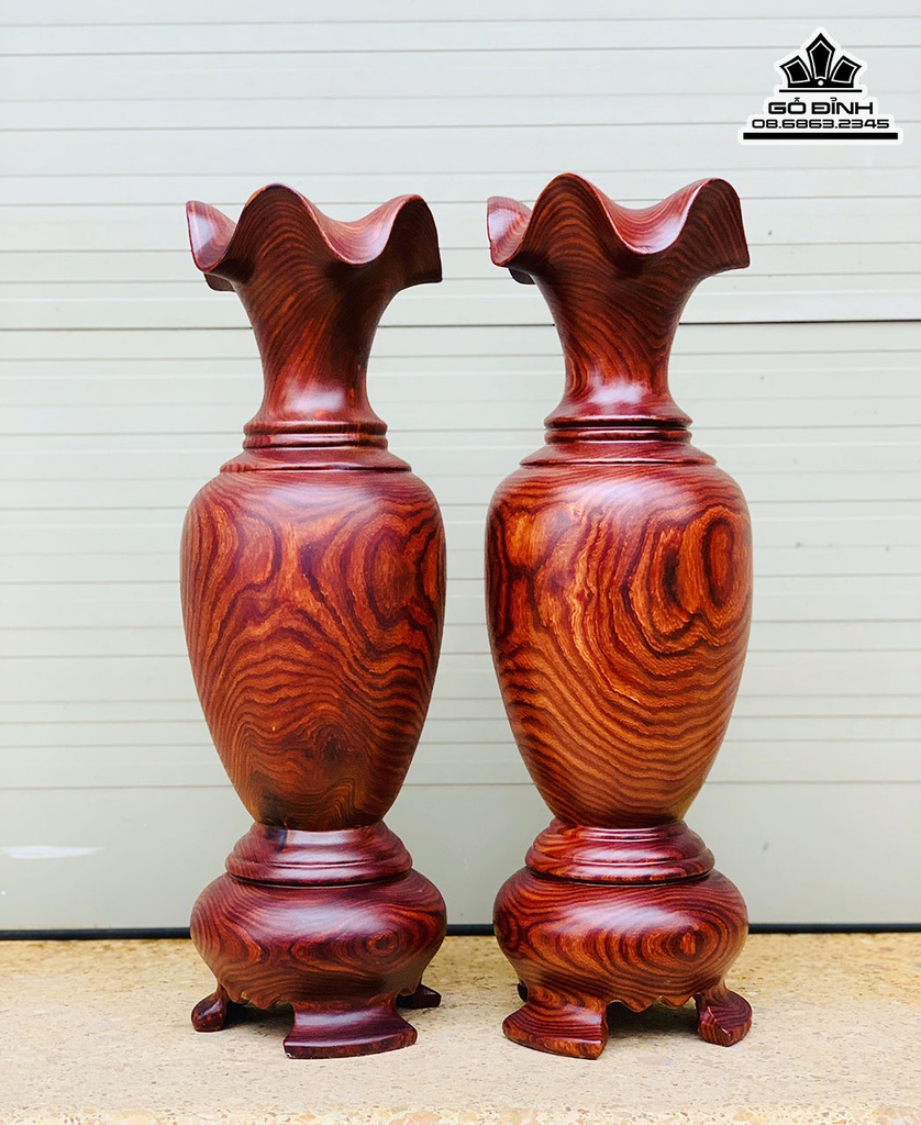 Lục Bình Gỗ Trắc Cao 40 Đường Kính 13 (cm) 2