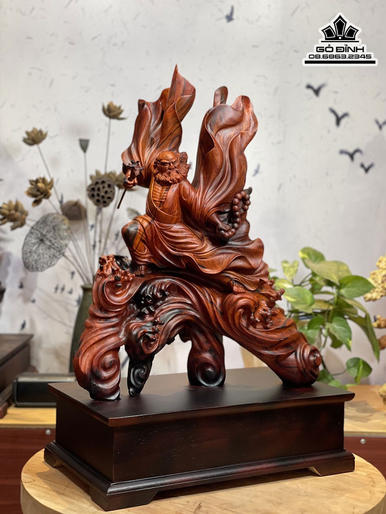 Tương Đạt Ma Sư Tổ Gỗ Trắc Cao 61 Ngang 50 Sâu 23(cm) 1