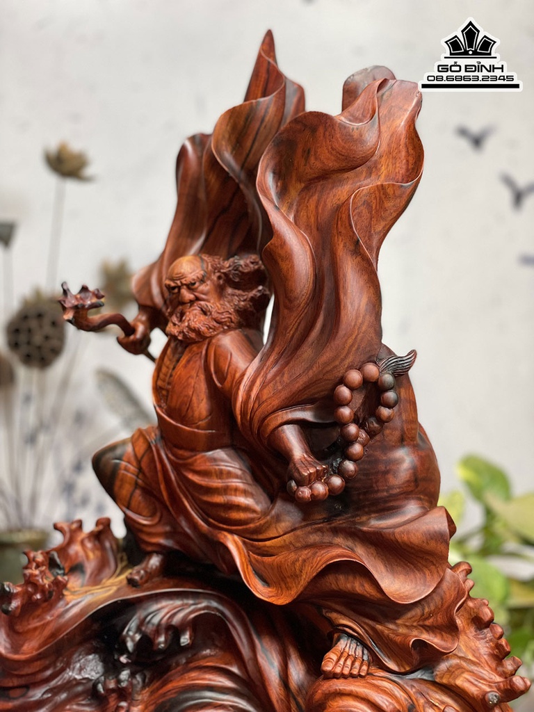 Tương Đạt Ma Sư Tổ Gỗ Trắc Cao 61 Ngang 50 Sâu 23(cm) 2
