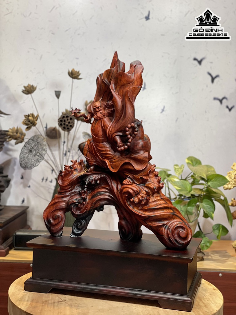 Tương Đạt Ma Sư Tổ Gỗ Trắc Cao 61 Ngang 50 Sâu 23(cm) 6