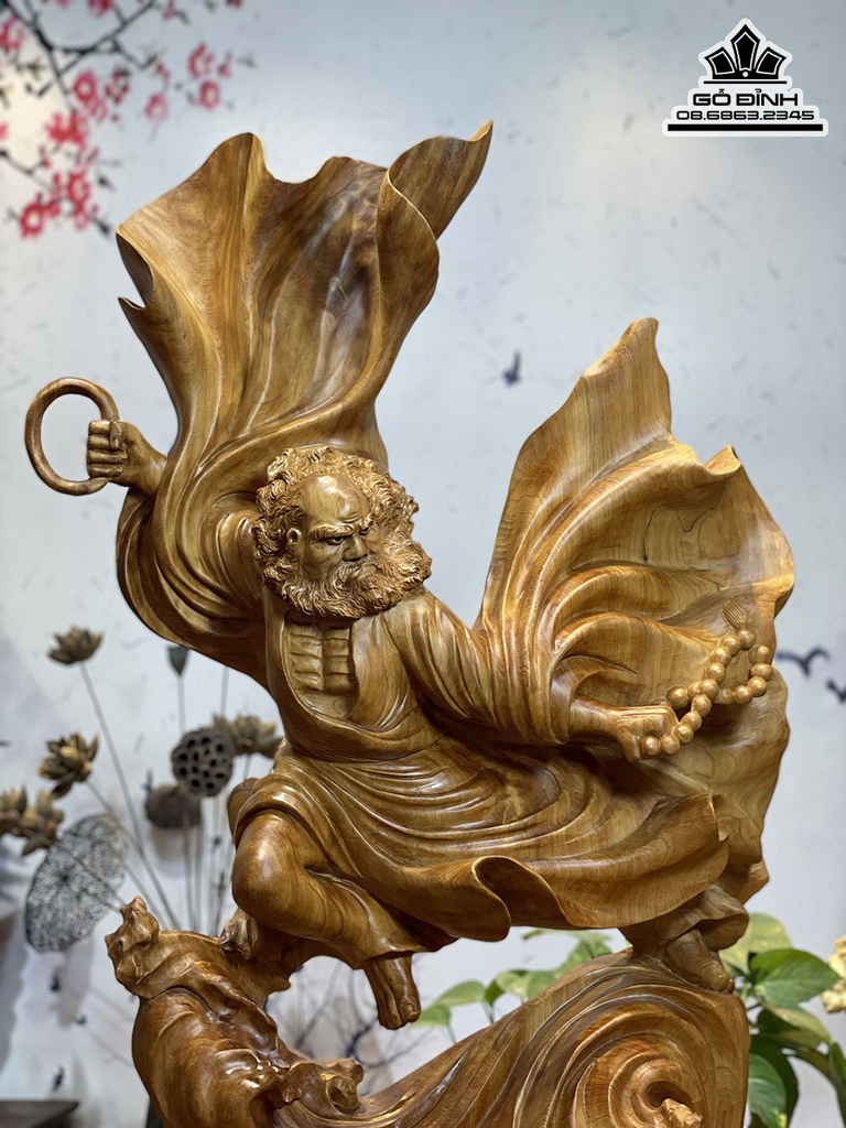 Tượng Đạt Ma Sư Tổ Gỗ Ngọc Am Cao 100 Ngang 60 Sâu 35 (cm) 1