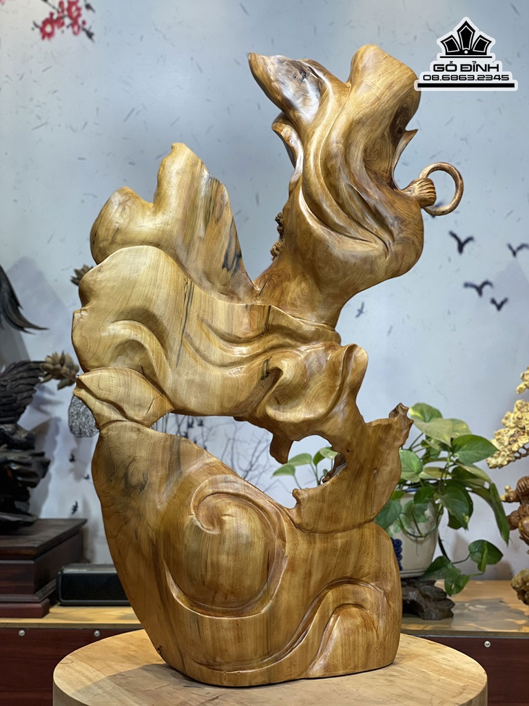 Tượng Đạt Ma Sư Tổ Gỗ Ngọc Am Cao 100 Ngang 60 Sâu 35 (cm) 8