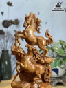 Tượng Ngựa Song Mã Uyên Ương Gỗ Hương Đá Cao 50 Ngang 23 Sâu 12 (cm) 2