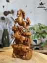 Tượng Ngựa Song Mã Uyên Ương Gỗ Hương Đá Cao 50 Ngang 23 Sâu 12 (cm) 4