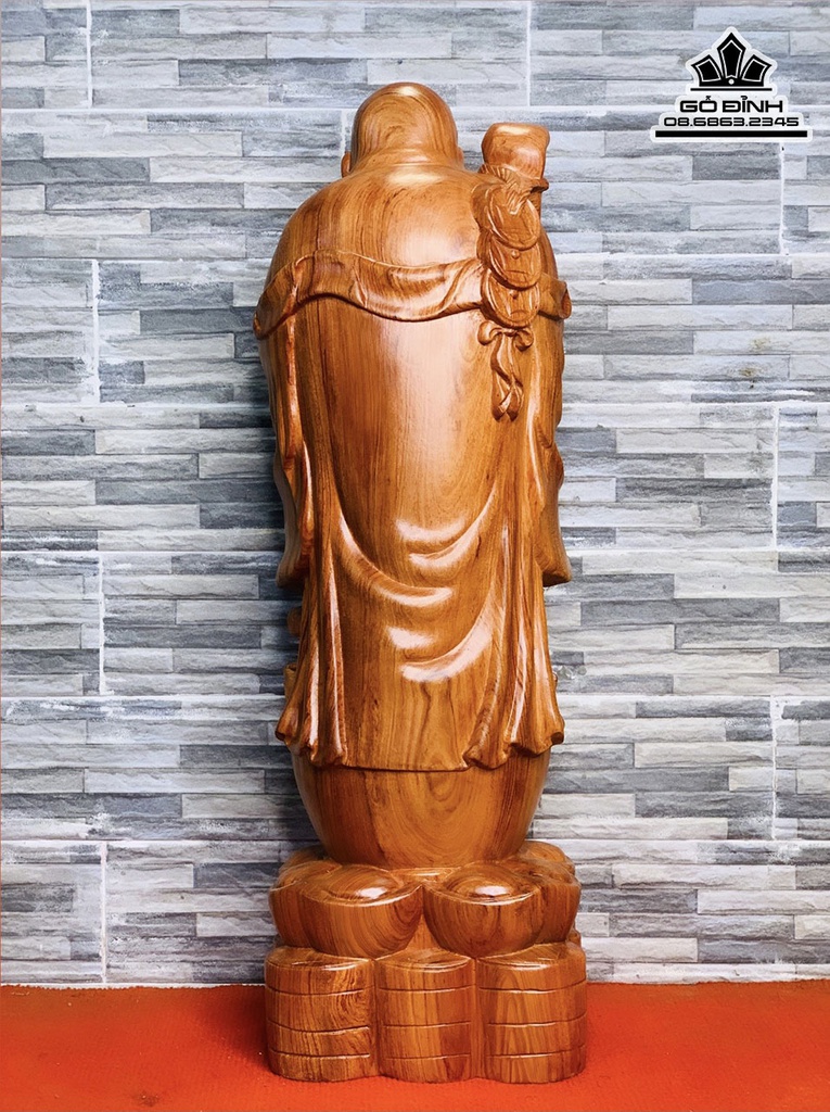 Tượng Phật Di Lặc Gỗ Hương Đá Cao 60 Ngang 20 Sâu 17 (cm) 3