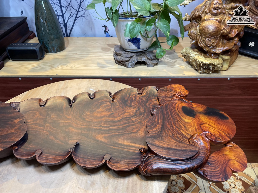 Khay Trà Gỗ Trắc Cao 9 Dài 105 Rộng 39 (cm) 4