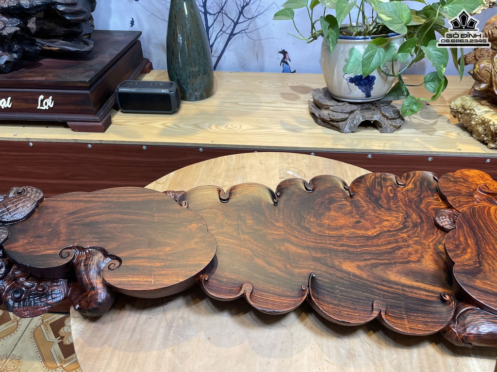 Khay Trà Gỗ Trắc Cao 9 Dài 105 Rộng 39 (cm) 5