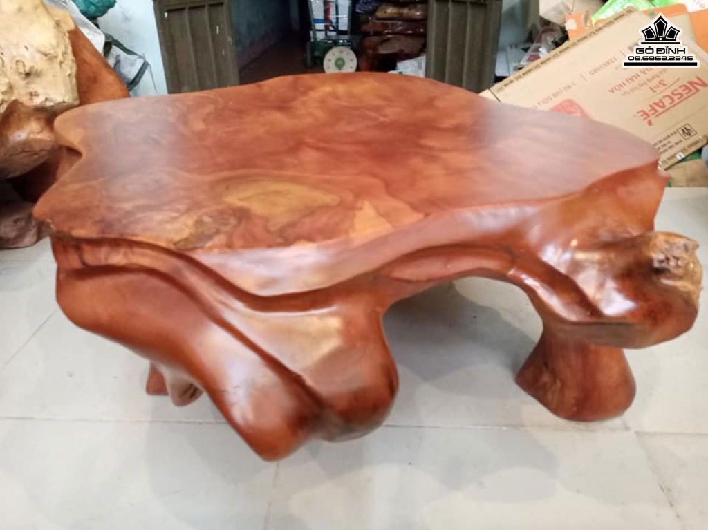 Bàn Trà Gỗ Gốc Đinh Hương Cao 31 Ngang 80 Sâu 64 Mặt 61-60 (cm)DH154 3
