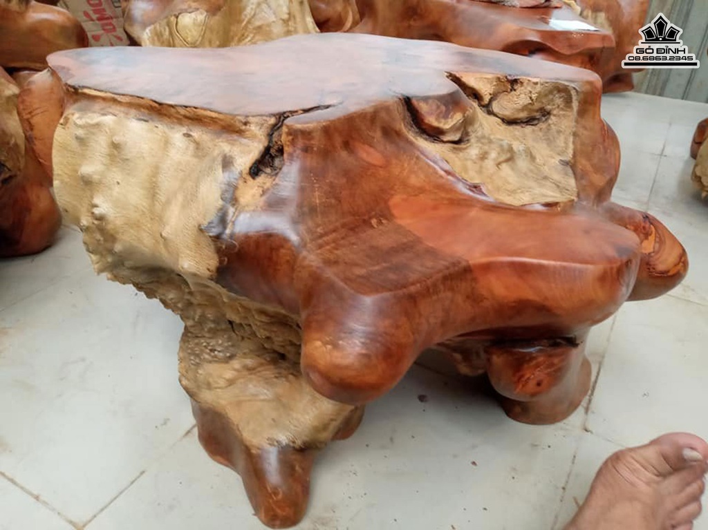Đôn Gỗ Nguyên Khối Gỗ Nu Xá Xị  Cao 39 Ngang 75 Sâu 60 Mặt 62-43 (cm)DX192 0