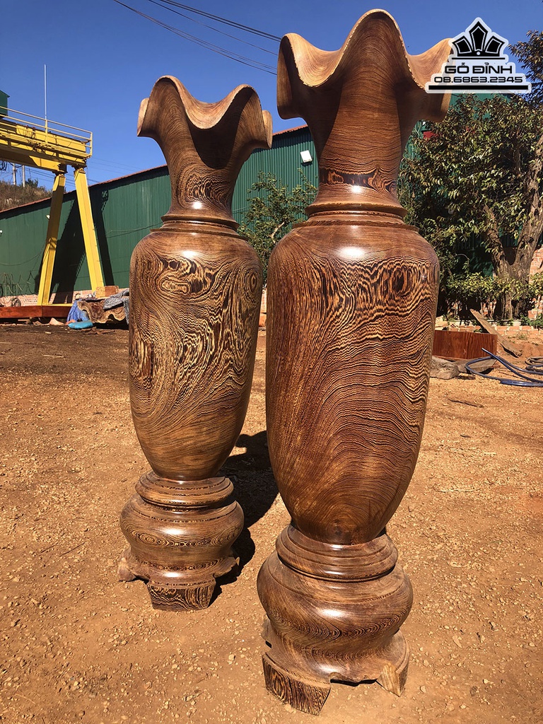 Lục Bình Gỗ Mun Đuôi Công Cao 198 Đường Kính 53 (cm) 2