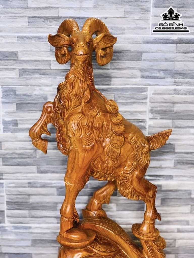 Tượng Dê (Nhất Dương)Tài Lộc Gỗ Hương Cao 63 Ngang 28 Sâu 20 (cm) 0