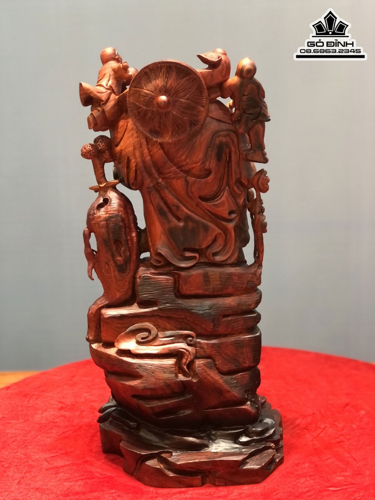 Tượng Phật Di Lặc Ngũ Phúc Gỗ Trắc Cao 50 Ngang 23 Sâu 21 (cm) 0