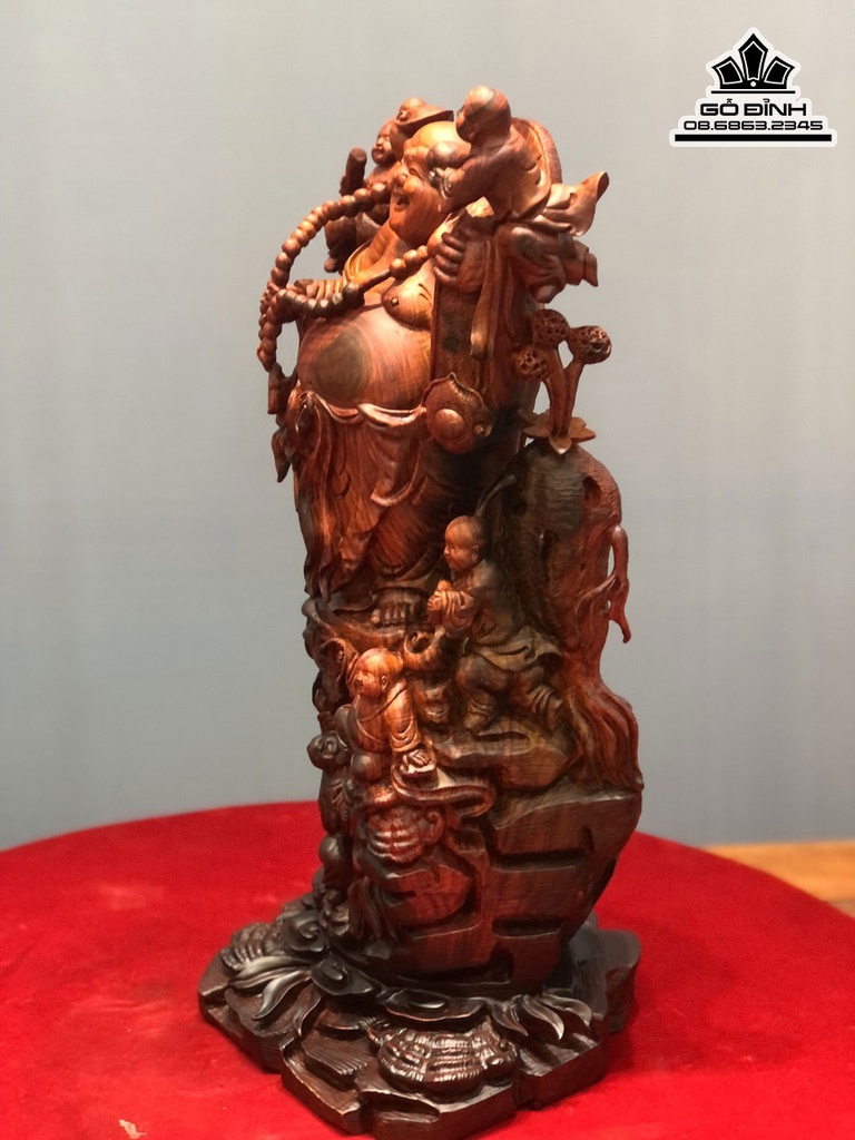 Tượng Phật Di Lặc Ngũ Phúc Gỗ Trắc Cao 50 Ngang 23 Sâu 21 (cm) 4