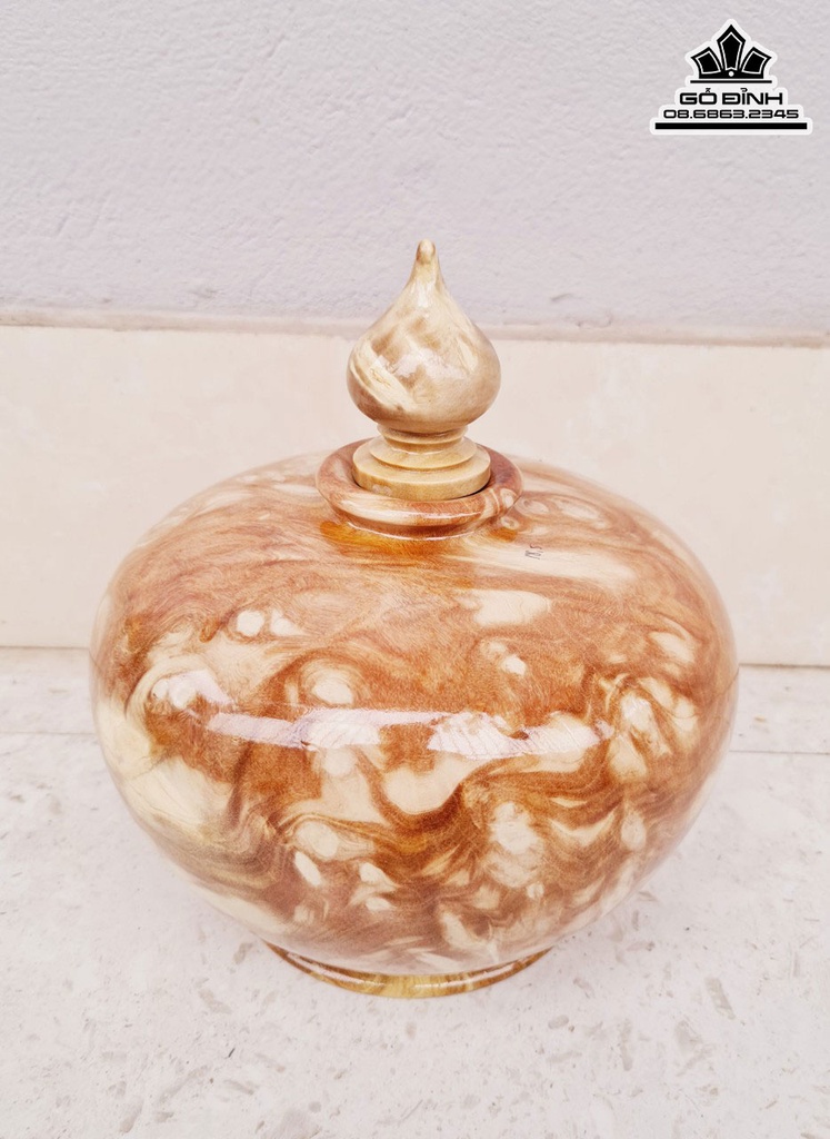 Bình Chum Phú Quý Gỗ Nu Nghiến Cao 18.5 Đường Kính 21(cm) 0