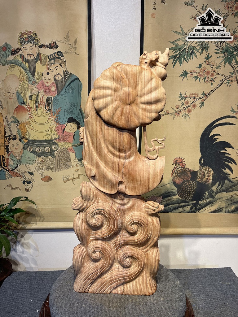 Tượng Đạt Ma Sư Tổ Gỗ Hương Cao 80 Ngang 30 Sâu 18 (cm) 4