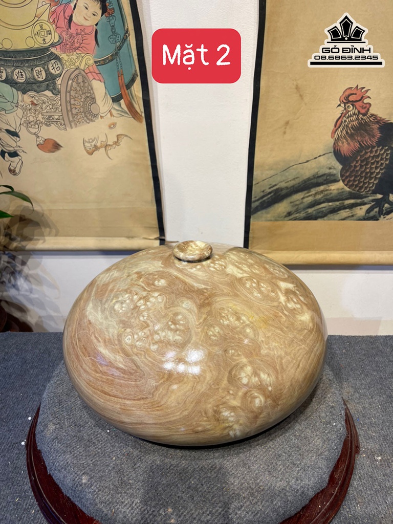 Bình Chum Phú Quý Gỗ Nu Nghiến Cao 22 Đường Kính 40 (cm) 0