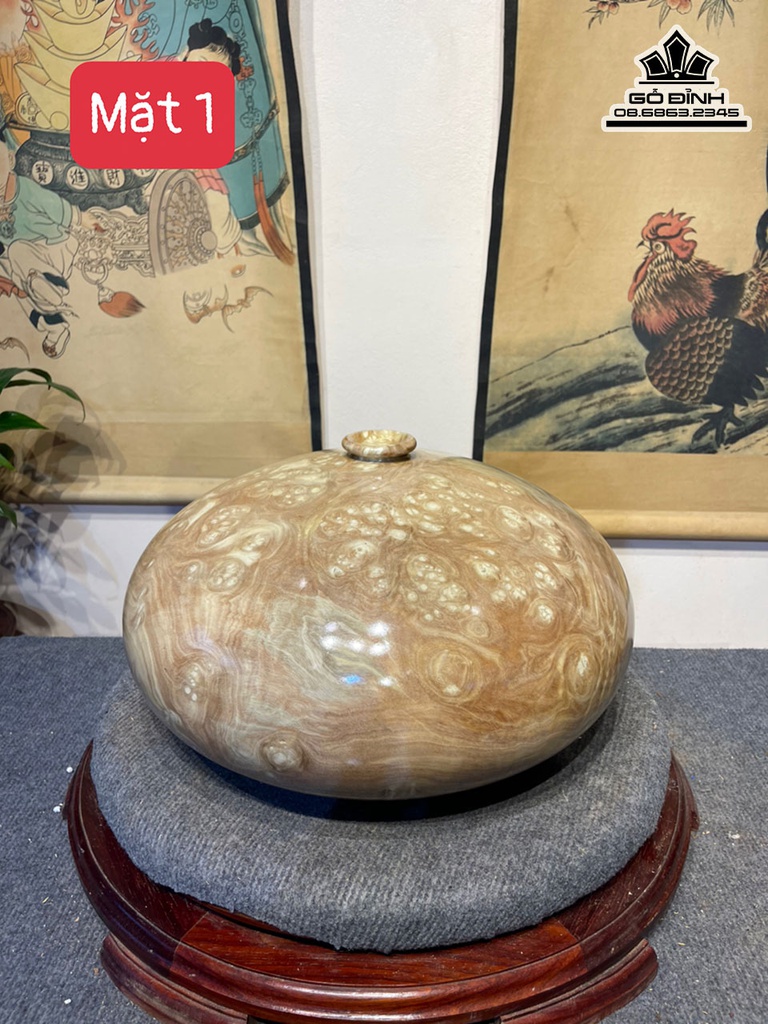 Bình Chum Phú Quý Gỗ Nu Nghiến Cao 22 Đường Kính 40 (cm) 1