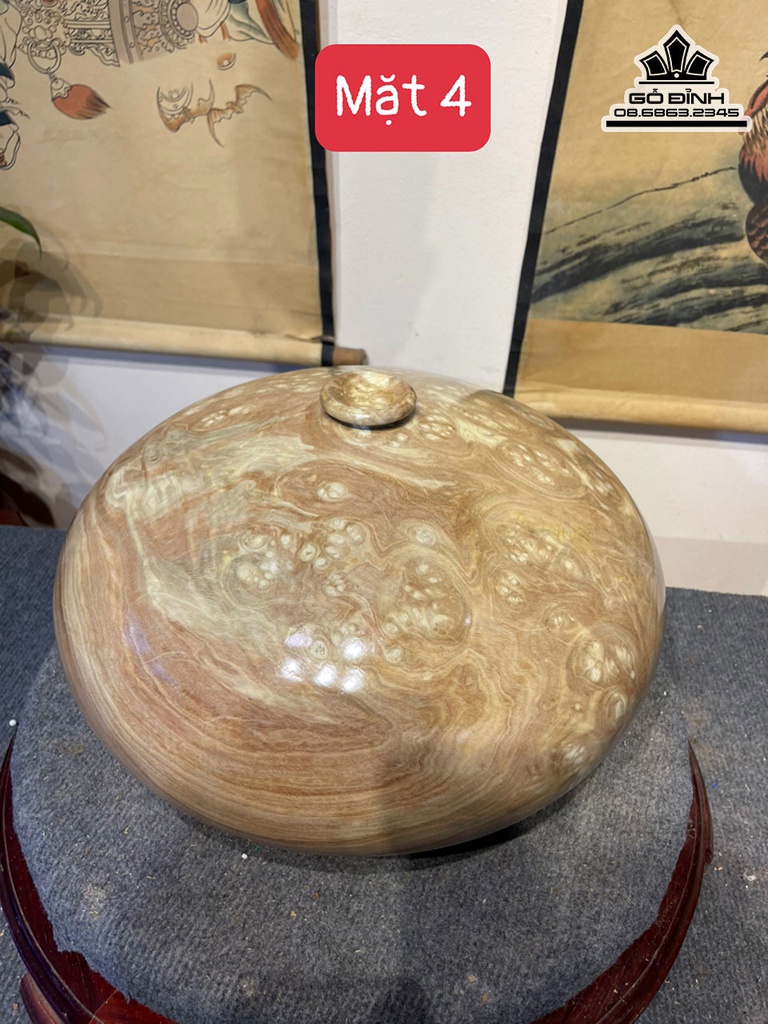 Bình Chum Phú Quý Gỗ Nu Nghiến Cao 22 Đường Kính 40 (cm) 3