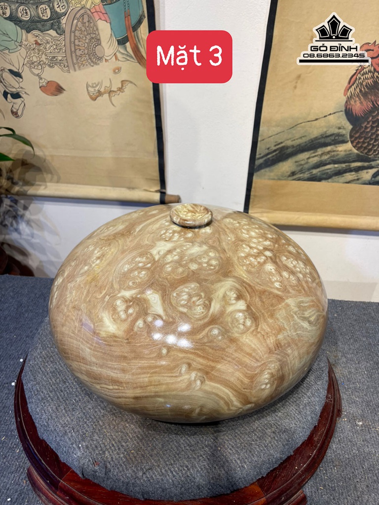 Bình Chum Phú Quý Gỗ Nu Nghiến Cao 22 Đường Kính 40 (cm) 4