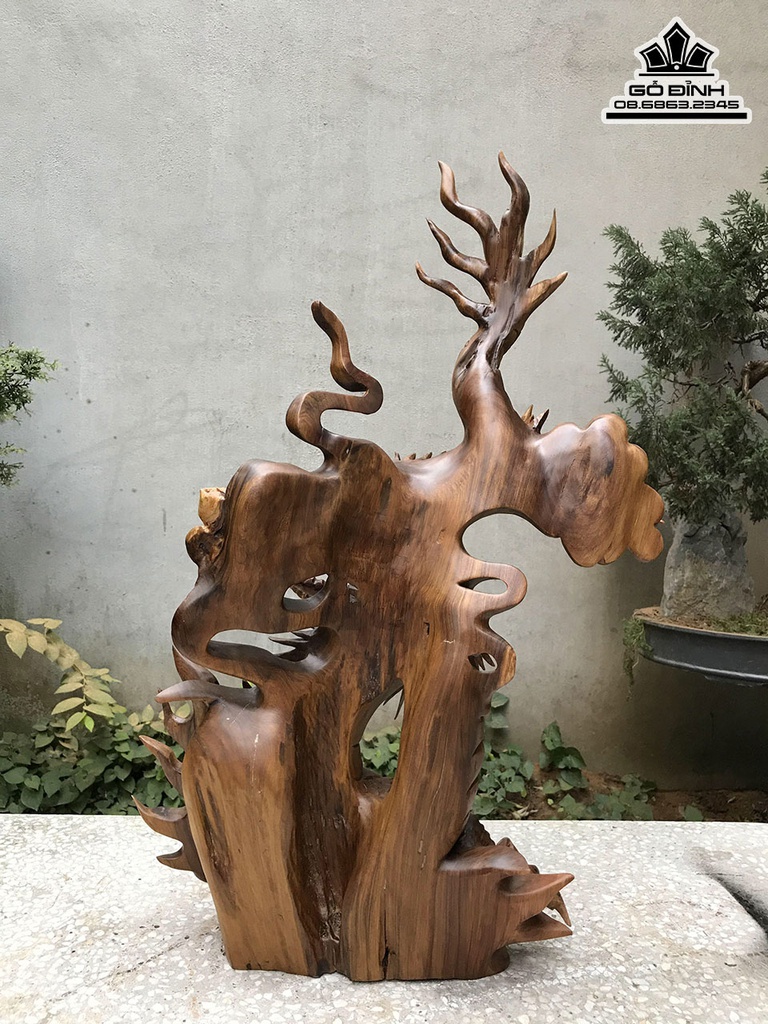 Tượng Rông Nhất Long Gỗ Bách Xanh Cao 70 Ngang 45 Sâu 16 (cm) 1