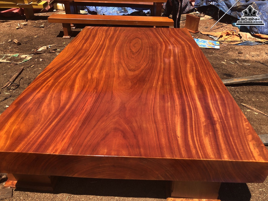 Sập Nguyên Khối Gỗ Cẩm Hồng Dài 310 Rộng 180 Dày 20 (cm) 3