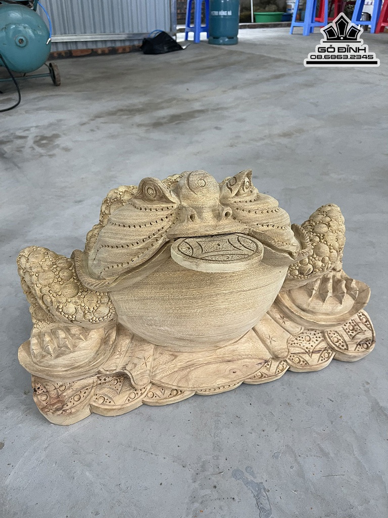 Tượng Cóc Gỗ Xá Xị Cao 35 Ngang 55 Sâu 35 (cm) 2