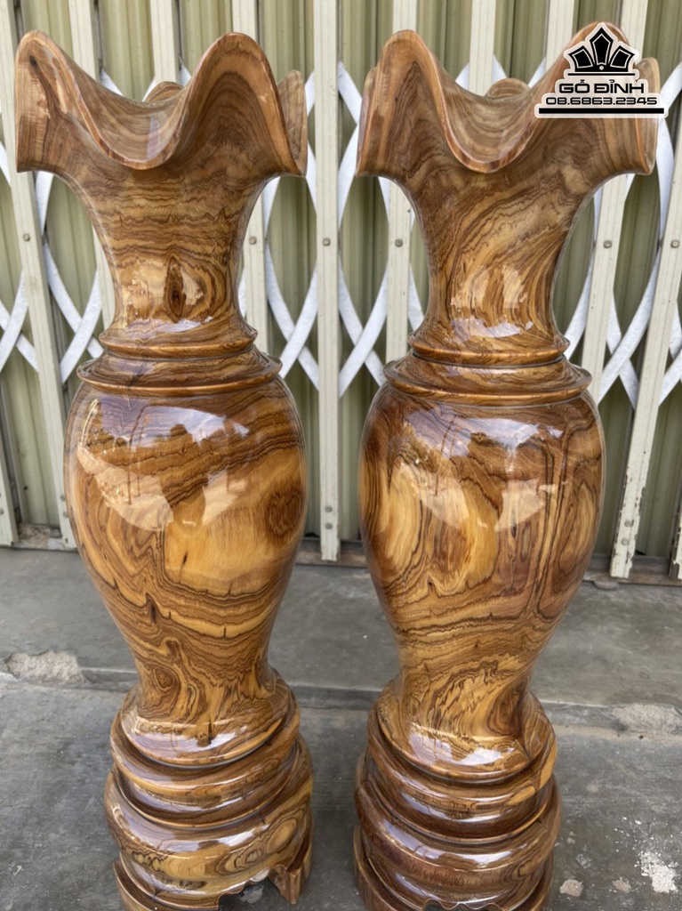 Cặp Tỳ Bà Gỗ Cẩm Bông Cao 58 Đường Kính 16 (cm) 0