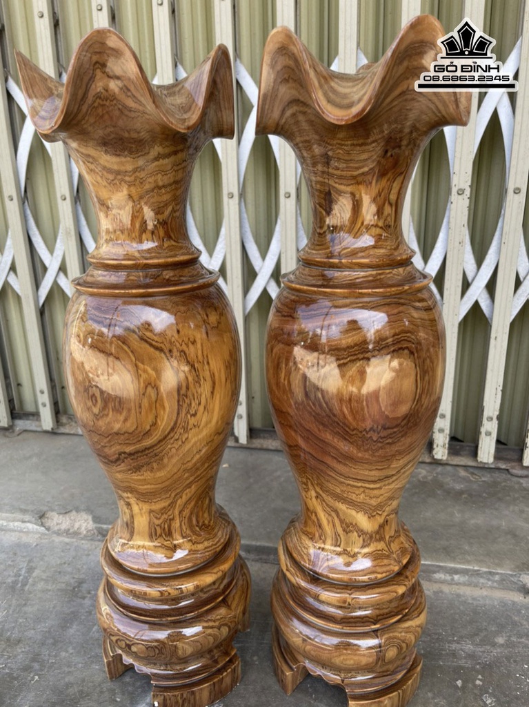 Cặp Tỳ Bà Gỗ Cẩm Bông Cao 58 Đường Kính 16 (cm) 1