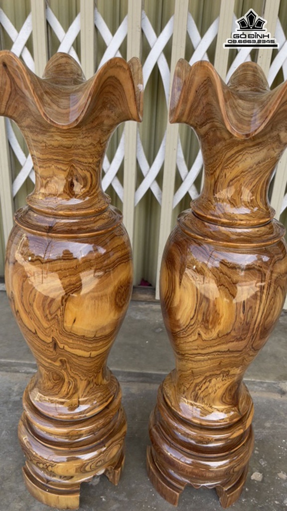 Cặp Tỳ Bà Gỗ Cẩm Bông Cao 58 Đường Kính 16 (cm) 2