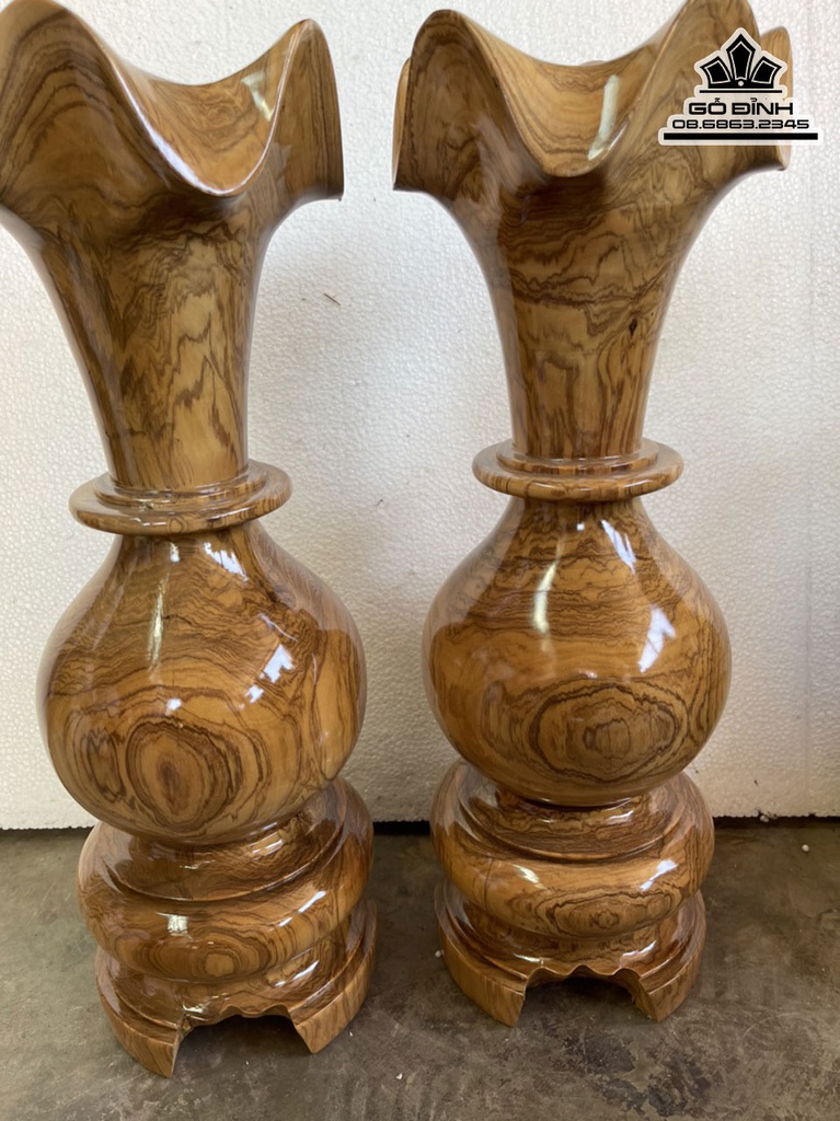Cặp Tỳ Bà Gỗ Cẩm Bông Cao 58 Đường Kính 21(cm) 1