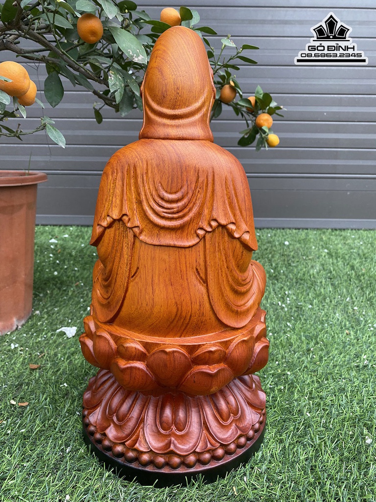 Tượng Phật Quan Âm Gỗ Hương Cao 40  Đường Kính 20 (cm) 1