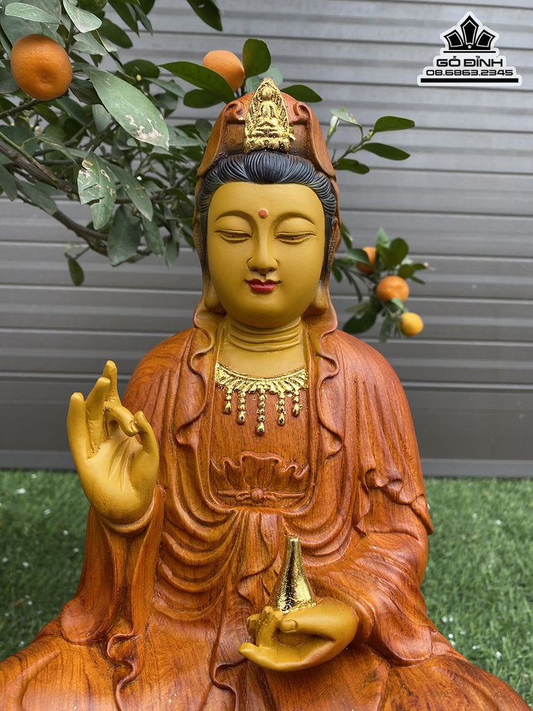 Tượng Phật Quan Âm Gỗ Hương Cao 40  Đường Kính 20 (cm) 3