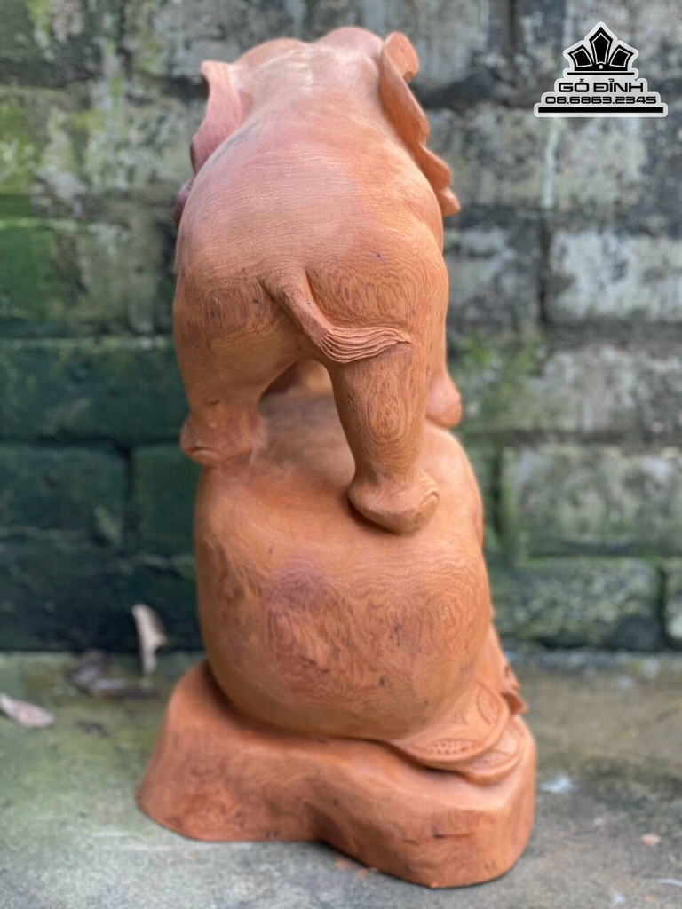 Tượng Voi Gỗ Hương Cao 45 Ngang 24 Sâu 22 (cm) 2