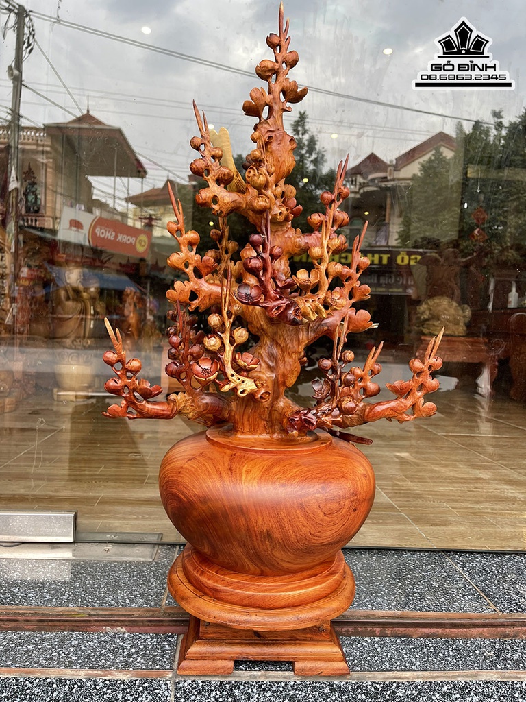 Bình Mai Điểu Gỗ Hương Đá Cao 82 Ngang 42 Sâu 32 (cm) 3