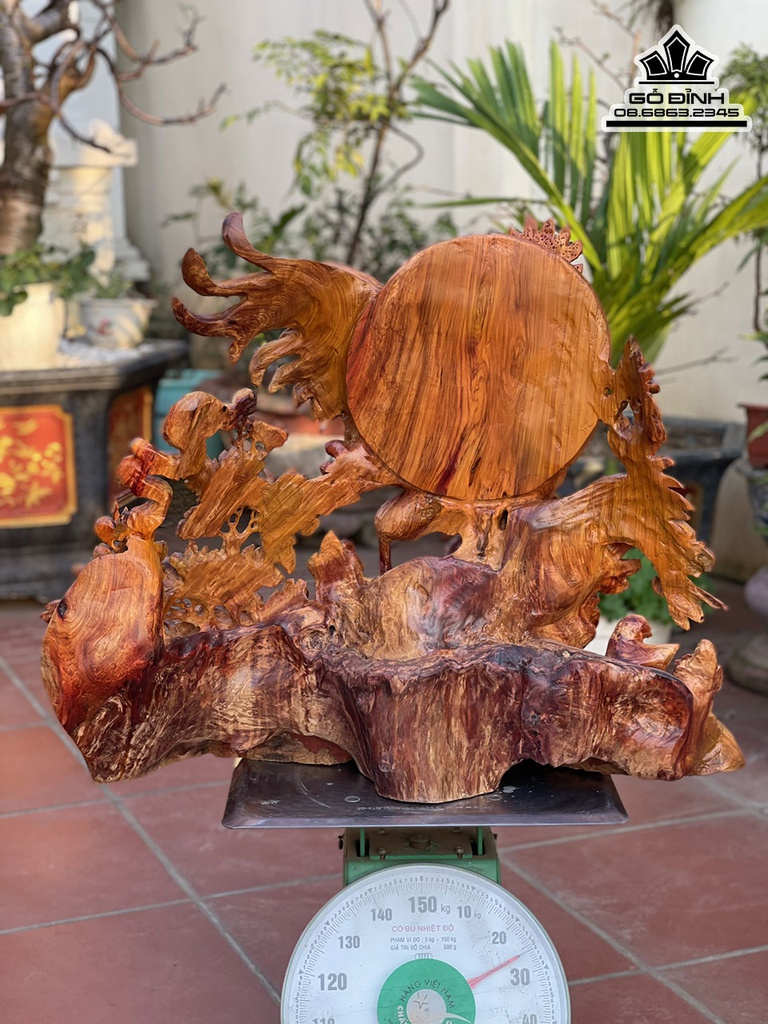 Tương Gia Đình Gà Gỗ Hương Viết Cao 65 Ngang 80 Sâu 30 (cm) 5