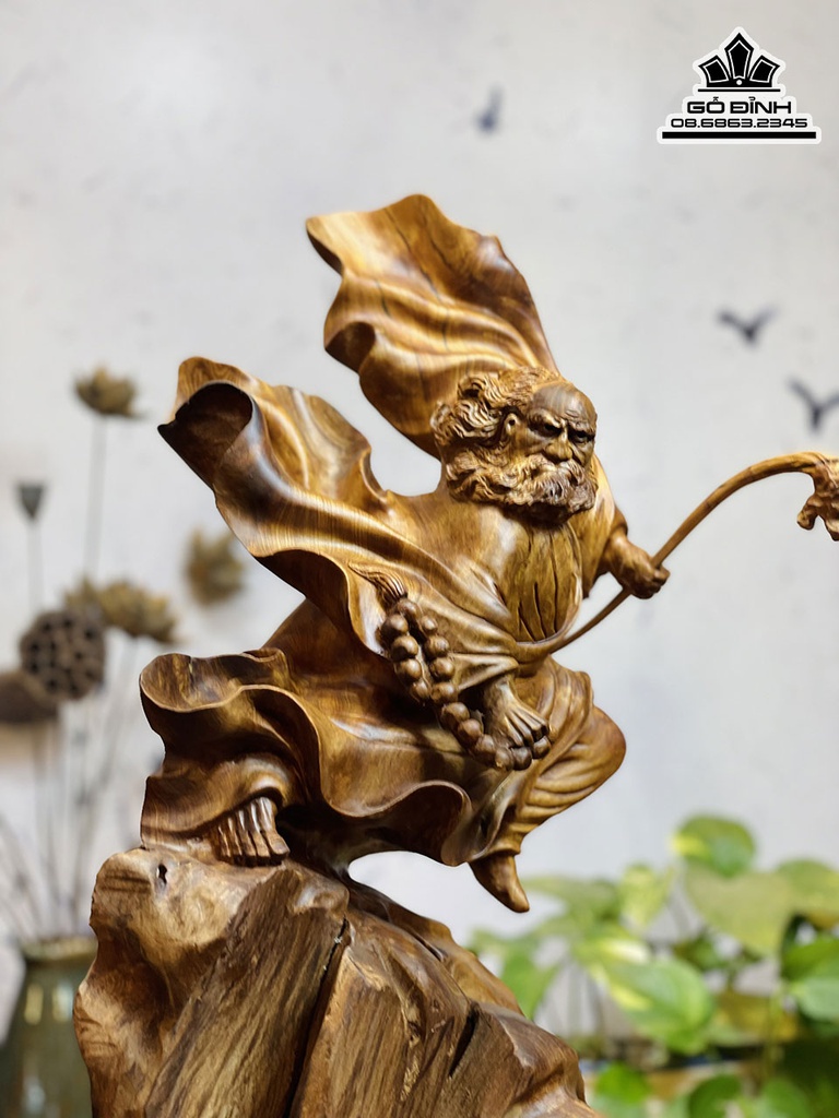 Tương Đạt Ma Sư Tổ Bay Gỗ Ngọc Am Cao 63 Ngang 30 Sâu 22 (cm) 3